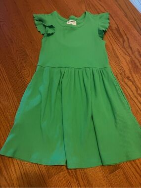 Old Navy Bright Green Flutter Sleeve Casual Dress